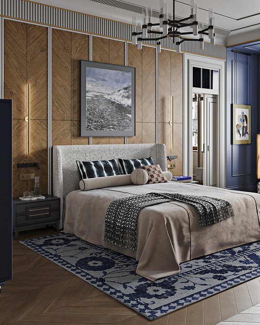 Елегантне м'яке ліжко з високим узголів'ям: дизайн спальні 2026 року.