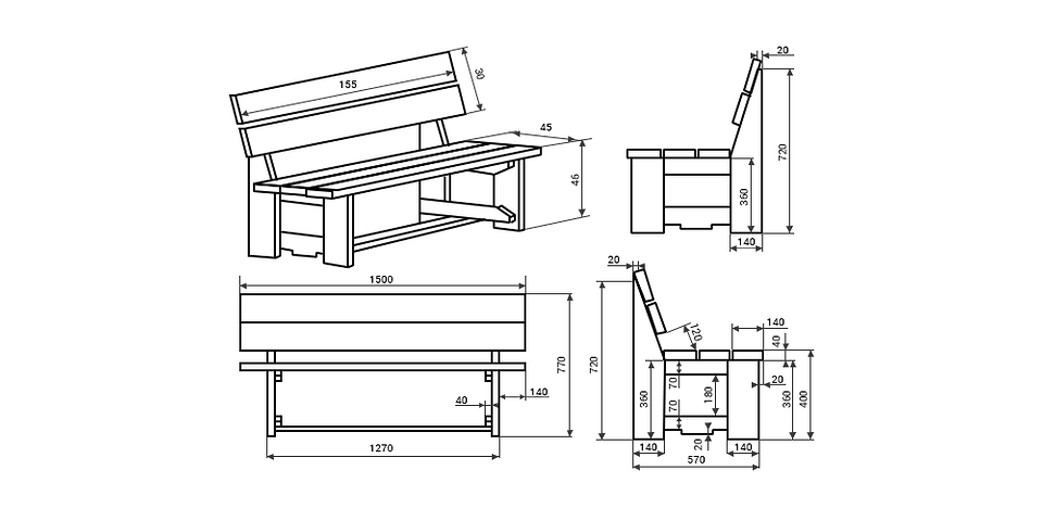 Садова лавка з дерева своїми руками: готовий креслення та інструкція для майстра