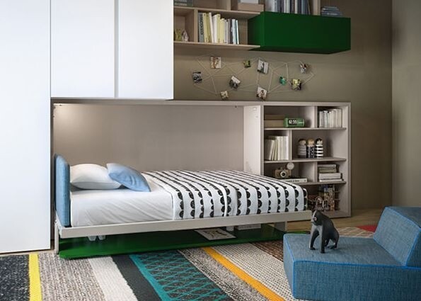 Багатофункціональні меблі трансформери для малогабаритної квартири: диван-ліжко економить простір.