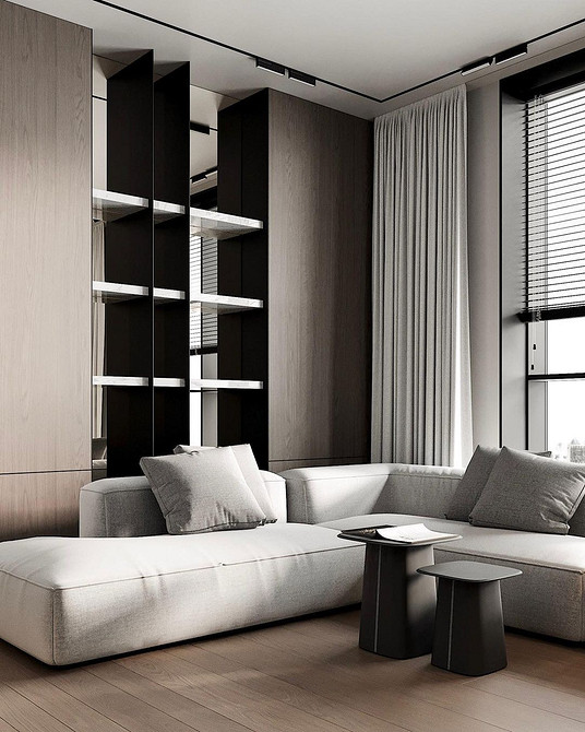 Сучасний модульний диван у світлій кімнаті: зручність та дизайн інтер'єру