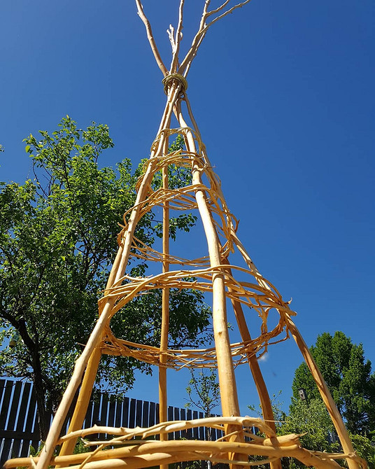 DIY опора для клематисів з підручних матеріалів у саду