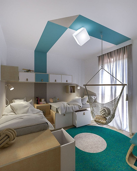 Стильне підвісне крісло у вітальні, чудове рішення для зони відпочинку