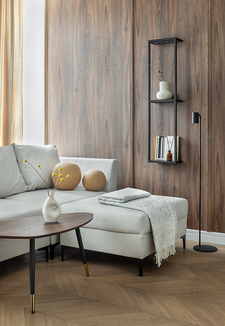 Дизайн полиць в інтер'єрі вітальні: стильні настінні полиці для декору.