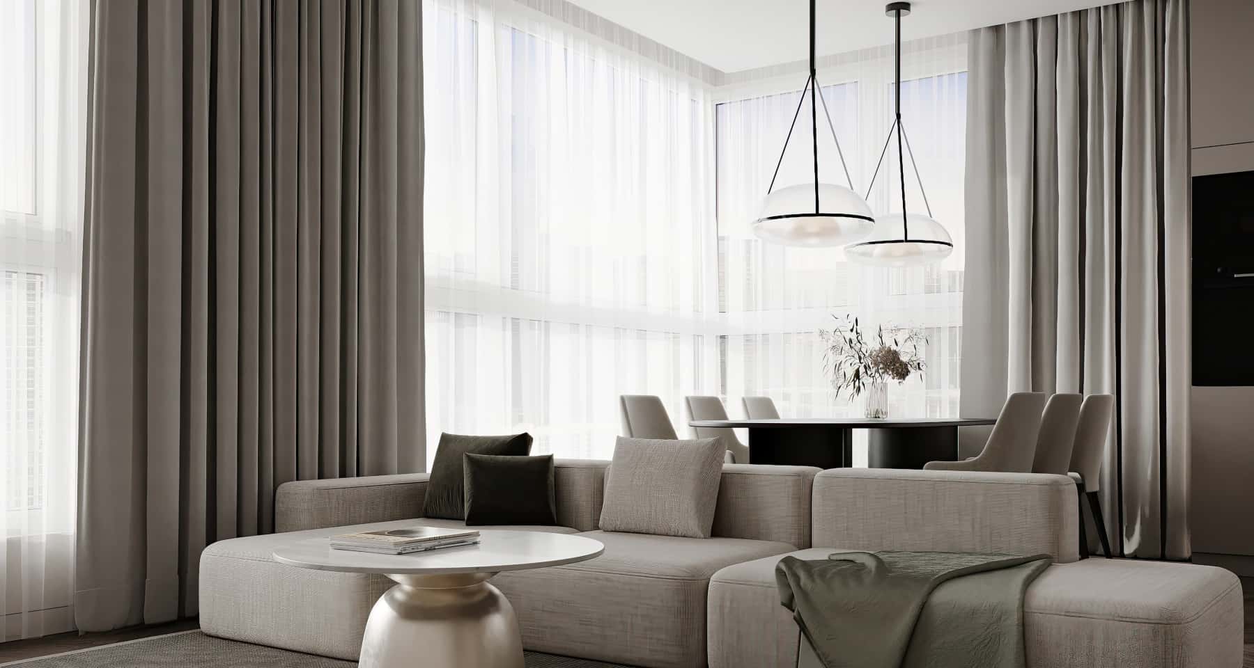 Сучасний дизайн інтер'єру з домашнім офісом та елементами стилю лофт