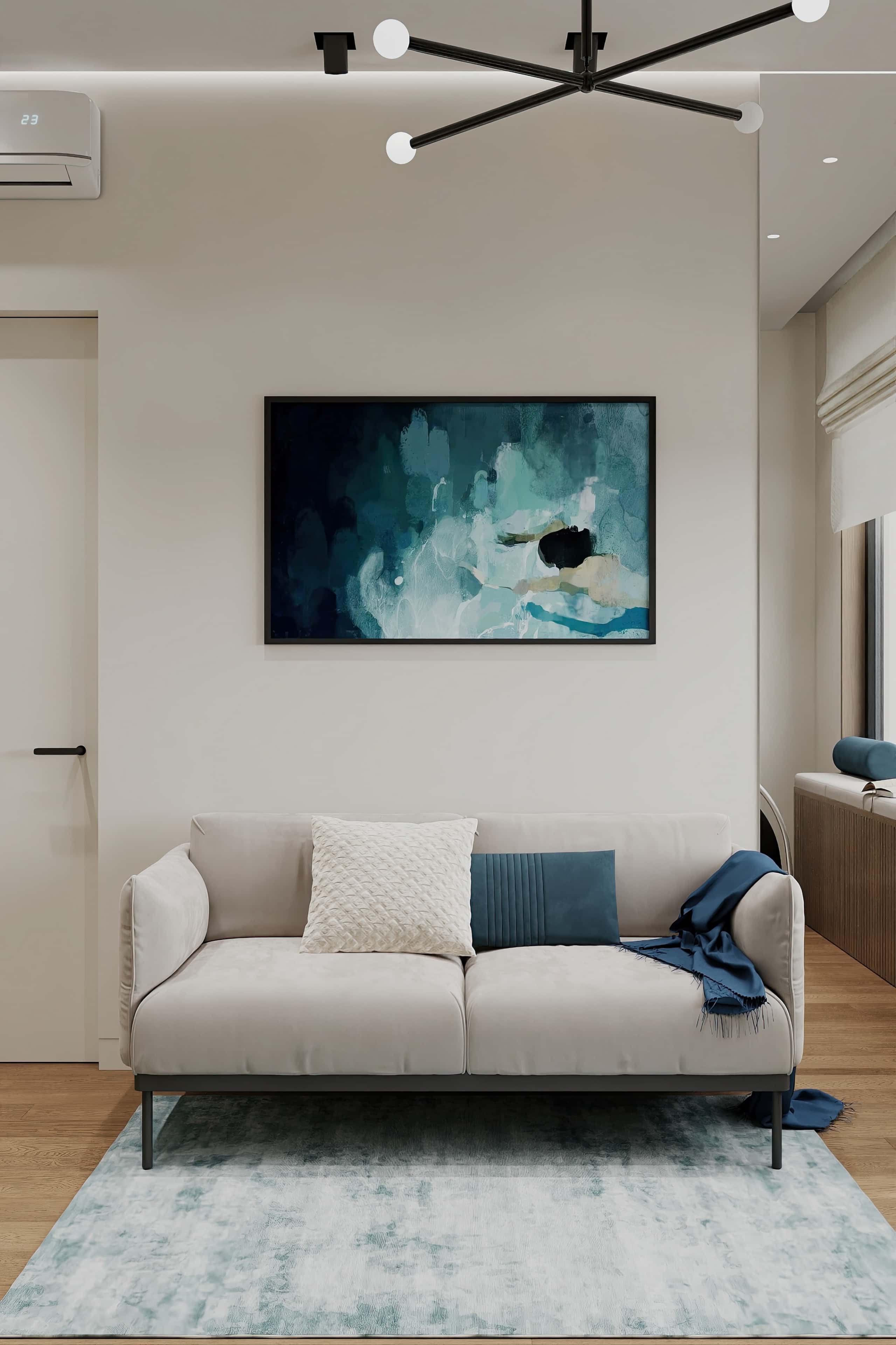 Сучасний інтер'єр квартири 2025: елегантний дизайн кухні з вбудованою технікою.