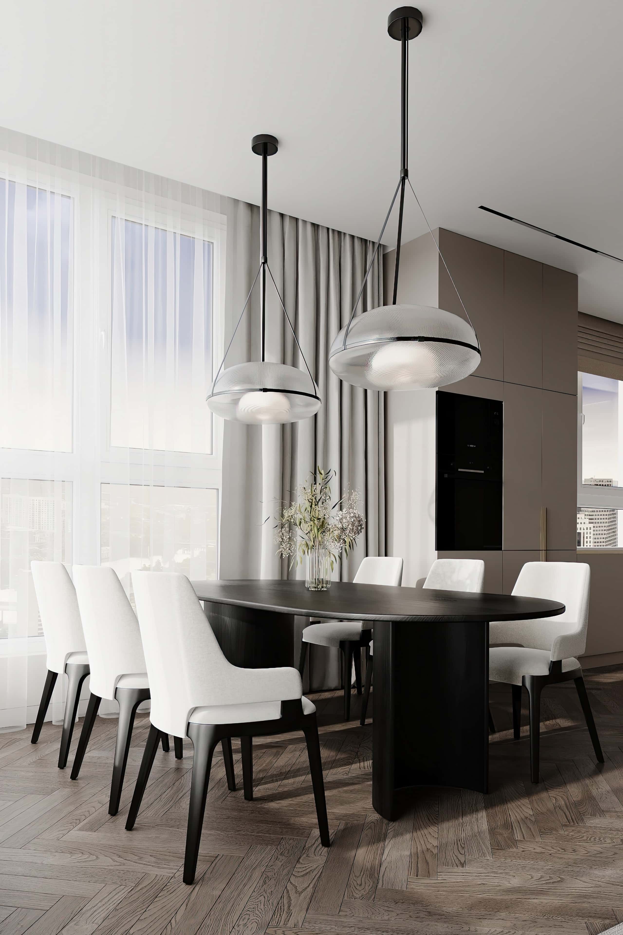 Функціональне зонування кухні-вітальні з використанням різних текстур та освітлення