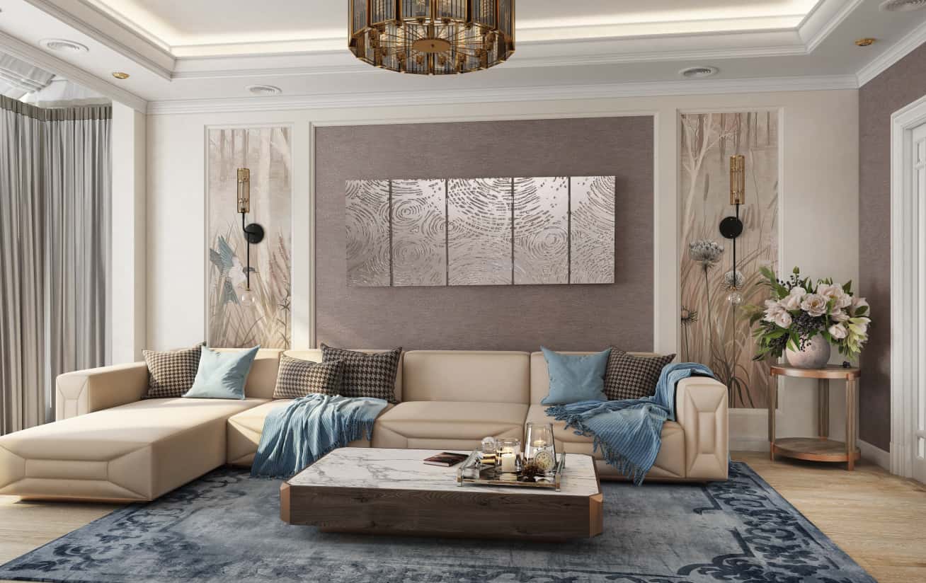 Перетворення 3-кімнатної квартири в ЖК «Nagatino i-Land»: загальний вигляд вітальні