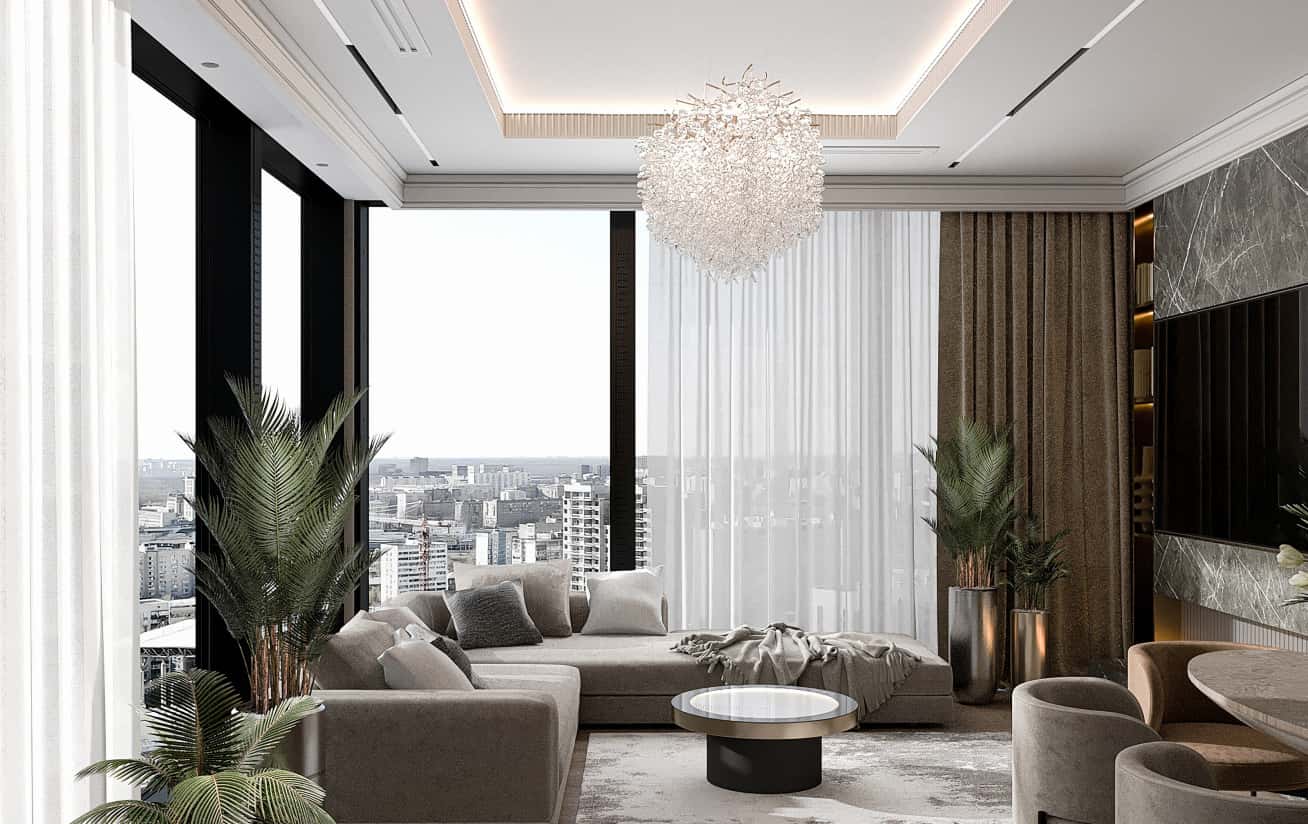 Сучасний ремонт 3-кімнатної квартири в ЖК Nagatino i-Land: обідня зона на кухні