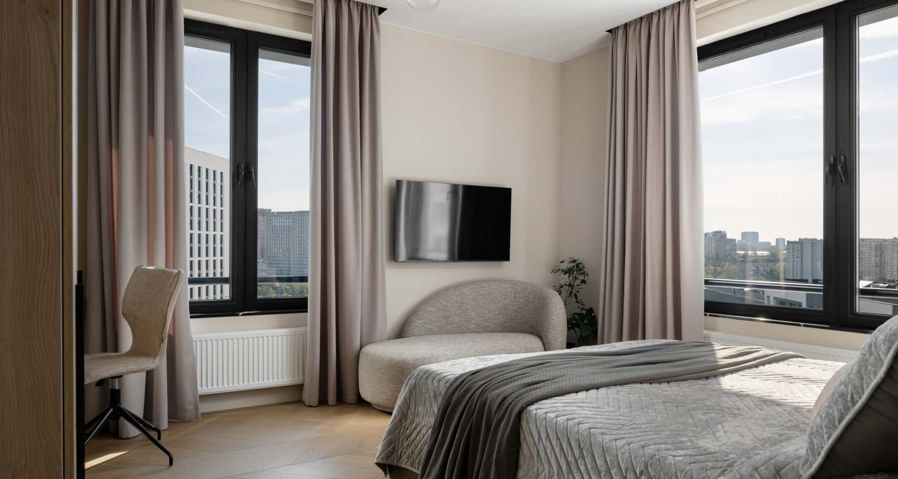 Дизайн інтер'єру 3-кімнатної квартири в ЖК «Nagatino i-Land», стильний ремонт