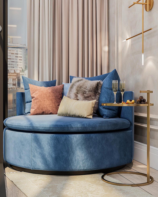 Трендовий дизайн дивану 2025 року, м'які форми та стильний вигляд, модні дивани