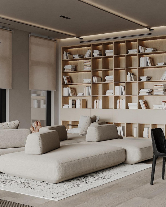 Модульний диван з журнальним столиком, тренди дизайну інтер'єру 2025