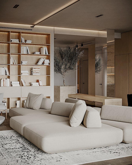 Стильний модульний диван 2025 в сучасному інтер'єрі вітальні, тренди дизайну