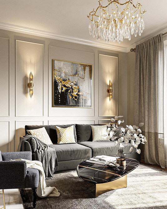 Сірий обідній стіл та стільці в інтер'єрі їдальні: гармонія кольорів і текстур.