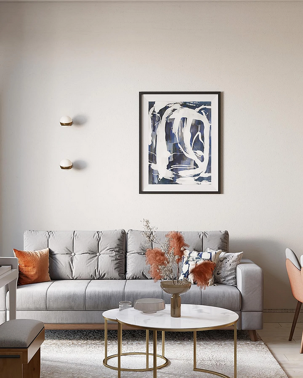 Сучасний сірий кутовий диван у світлій вітальні: дизайн інтер'єру та поєднання кольорів