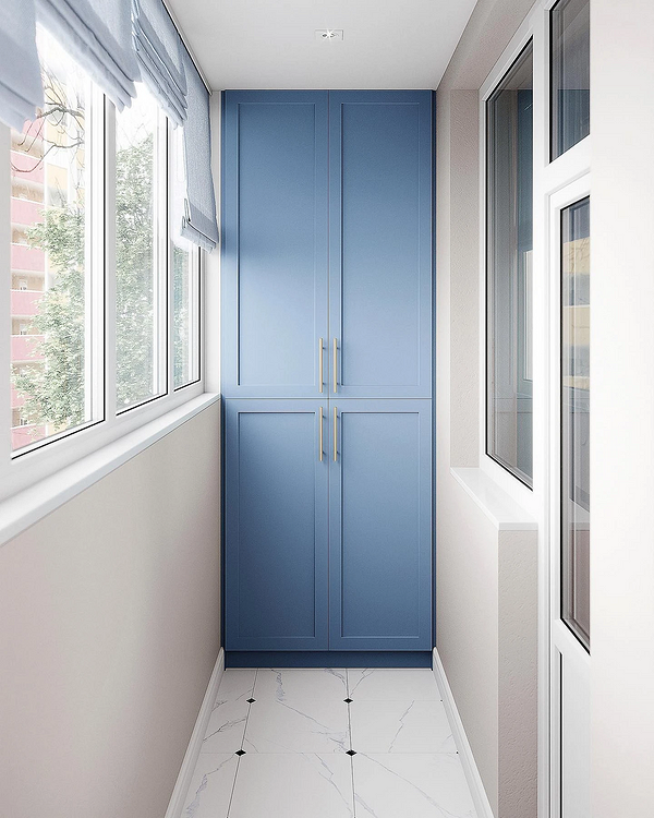 Ідея дизайну балкону з шафою: функціональність та естетика в одному рішенні.