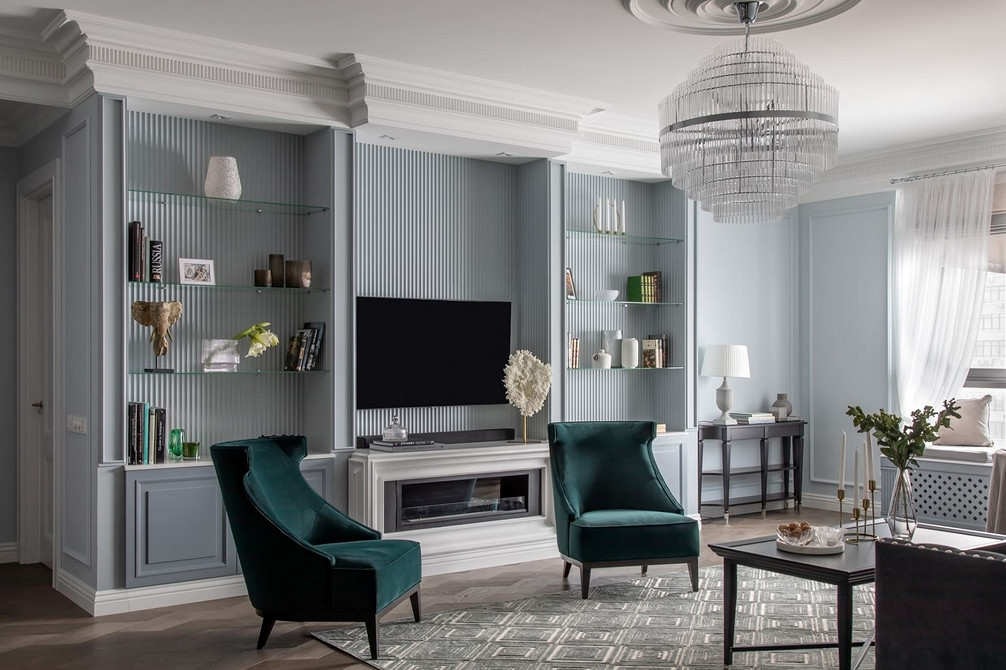 Функціональні меблі для вітальні з телевізором: дизайн та зберігання