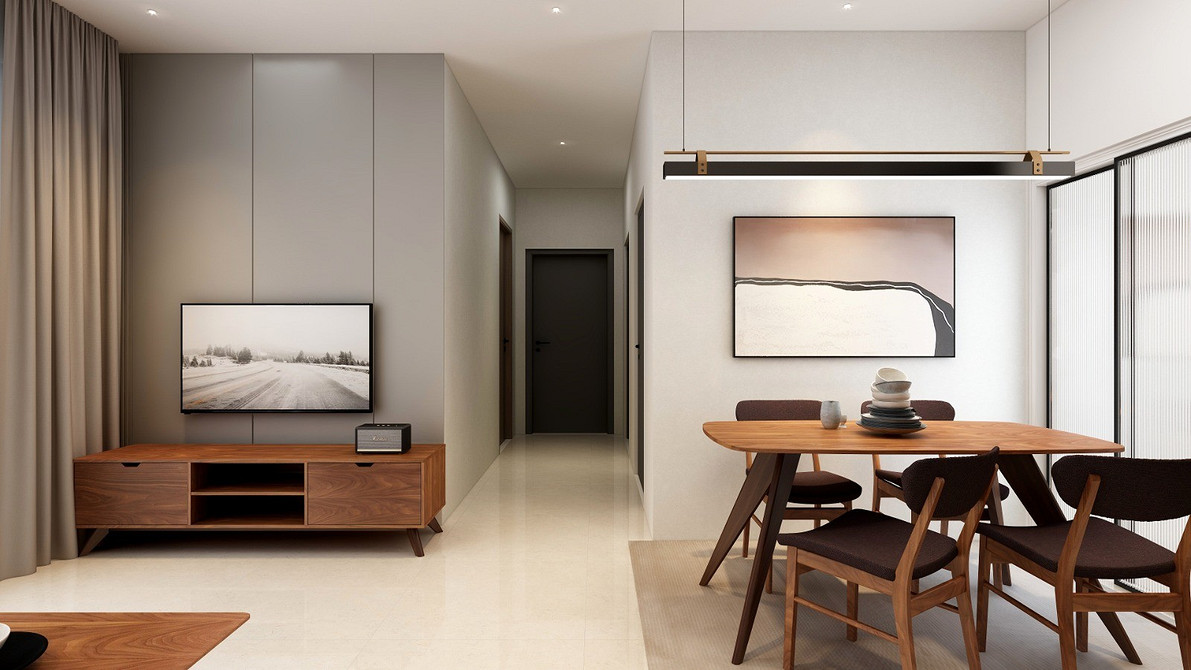 Білий низький комод під телевізор, ідеально підходить для сучасного інтер'єру