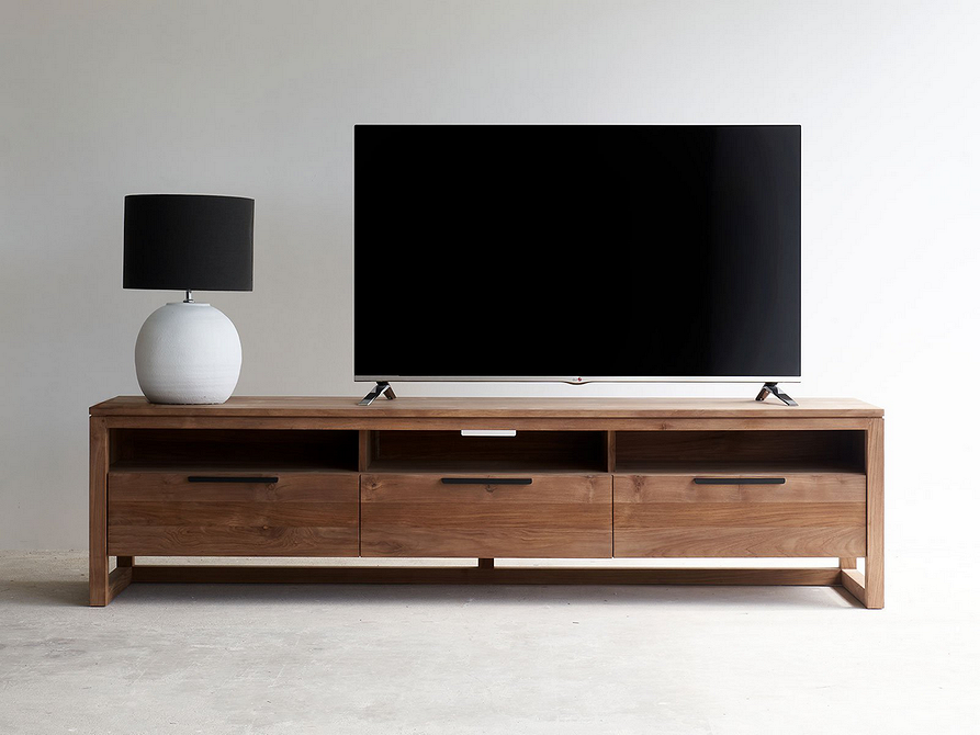 Сучасна тумба під телевізор з місцем для зберігання в стильному дизайні інтер'єру.