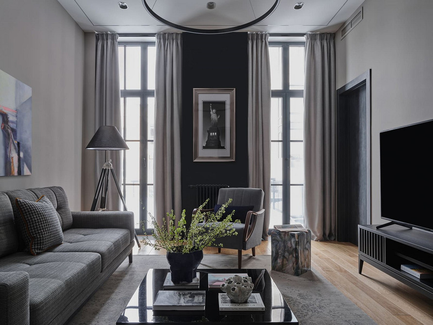 Сучасний комод під телевізор з підсвіткою, стильний дизайн інтер'єру