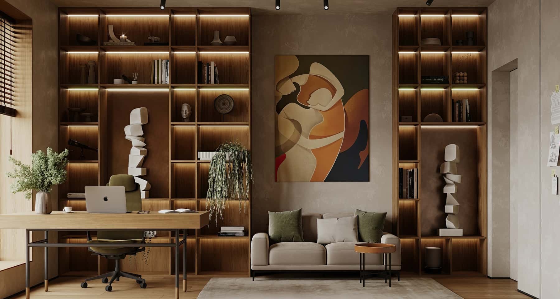 Екостиль в інтер'єрі: спальня з натуральних матеріалів та великою кількістю рослин