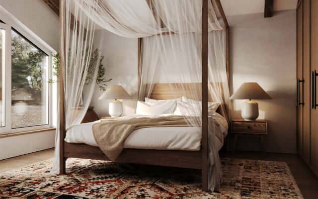 Планування будинку: відкритий простір кухні-вітальні в сірому кольорі з дерев'яними акцентами