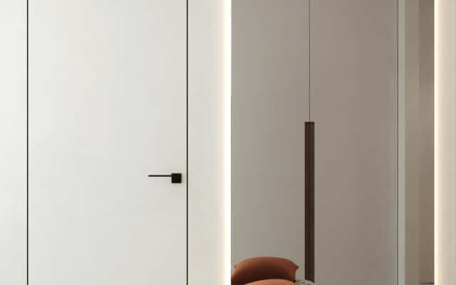 Елегантний сірий інтер'єр будинку з акцентами еко стилю та сучасним плануванням.