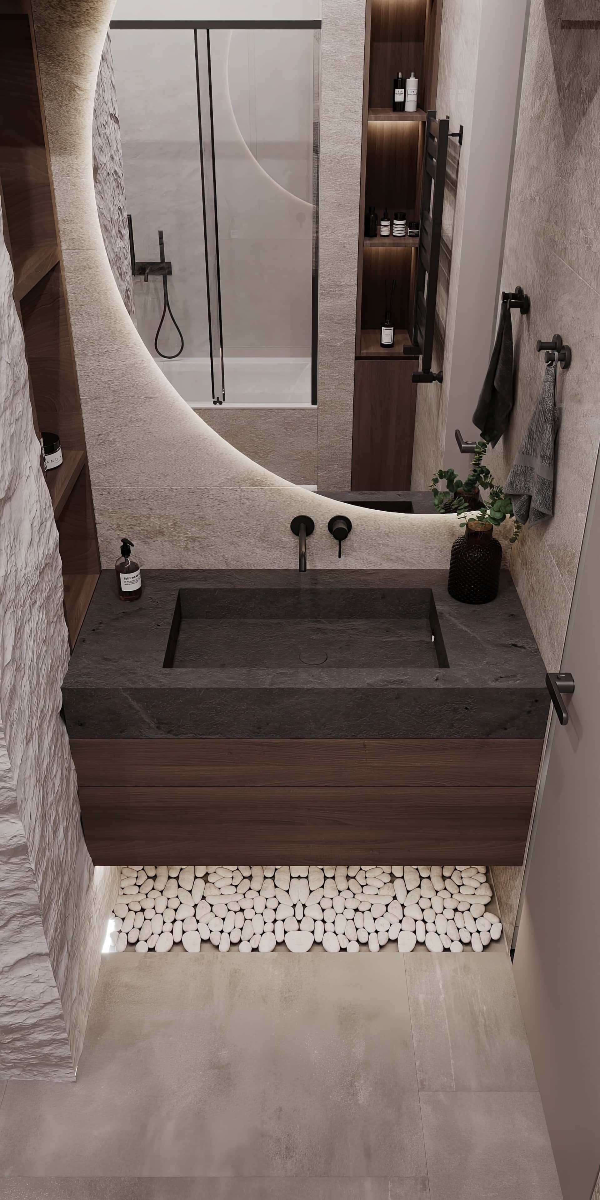 Кімната в стилі джапанді з великим вікном та мінімалістичним декором.