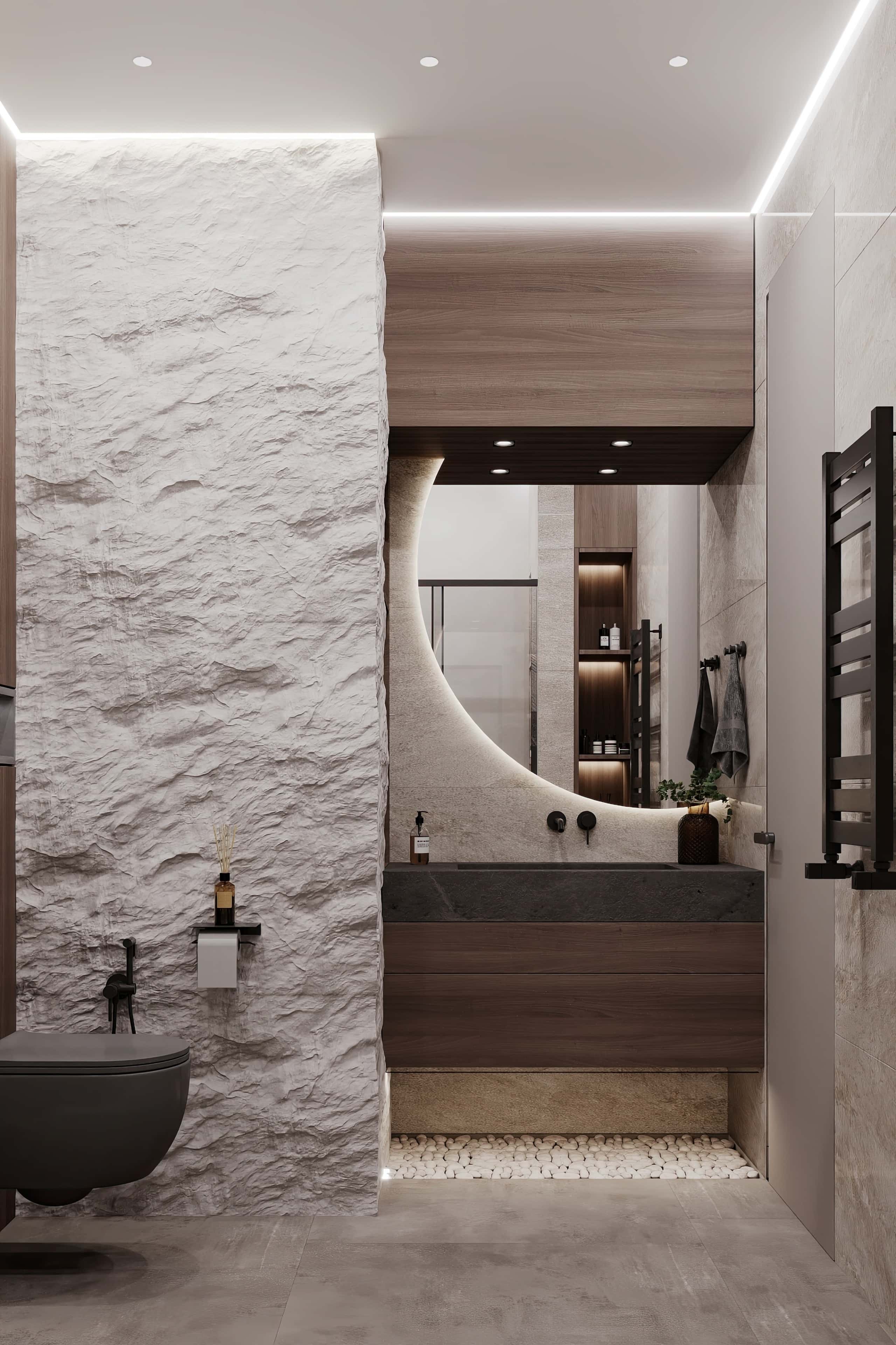 Вітальня в стилі джапанді: великий диван з натуральної тканини та дерев'яний столик.