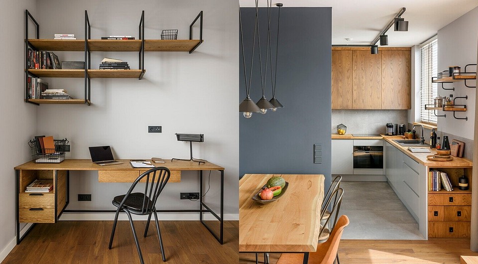 Дубова стільниця в інтер'єрі кухні: елегантний дизайн та природна текстура дерева.