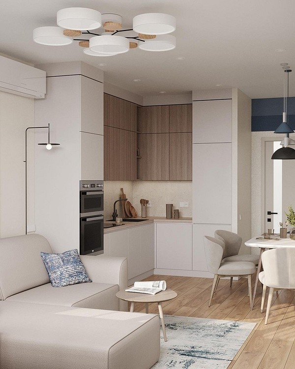 Кутовий диван на кухні з подушками різних кольорів для створення яскравого акценту.