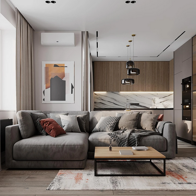 Сучасний кутовий диван у вітальні: ідеальне поєднання стилю та комфорту для дому.