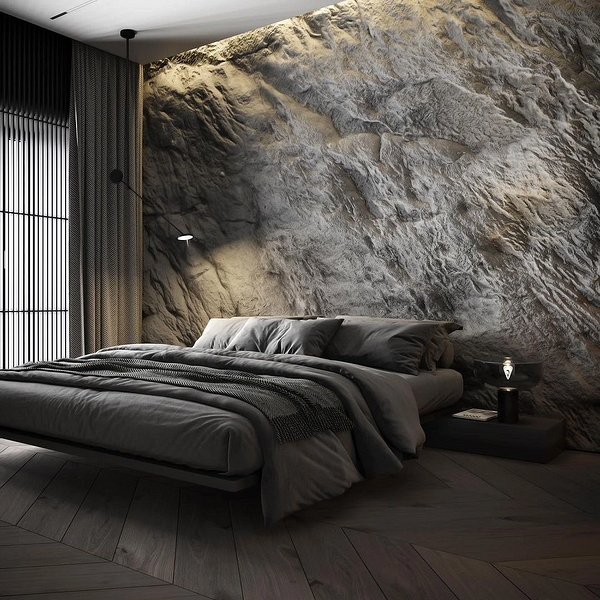 Сучасне ліжко з узголів'ям, що додає затишку та стилю в дизайн спальні.