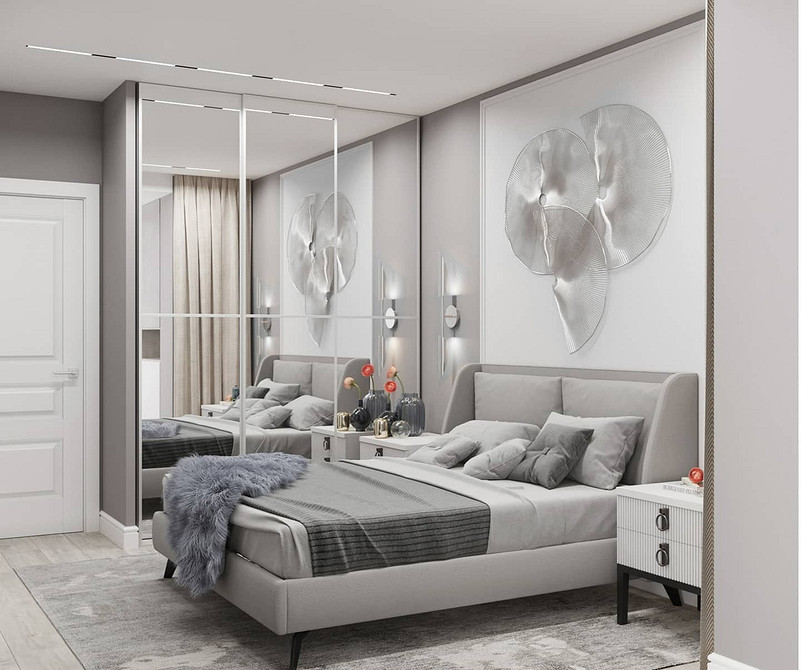 Ліжко-подіум з вбудованим освітленням, що створює атмосферу затишку та комфорту.