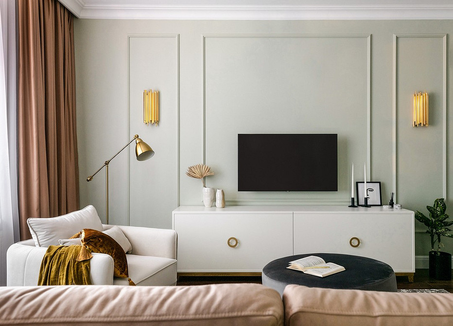 Кутова тумба під телевізор для економії простору в невеликій кімнаті