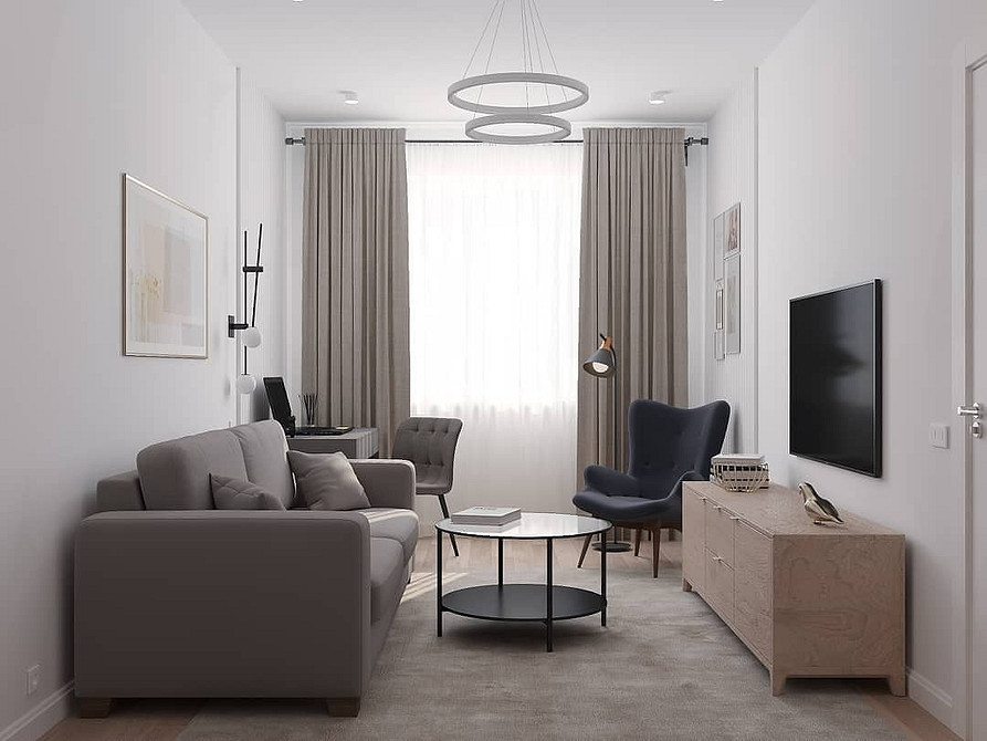 Велика тумба під телевізор з місцем для аудіосистеми та інших пристроїв.