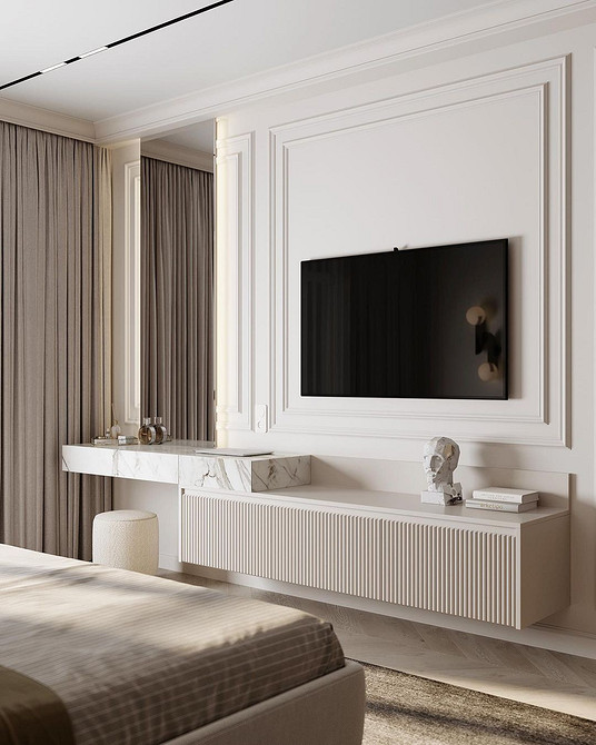 Тумба під телевізор з скляними дверцятами для захисту техніки від пилу