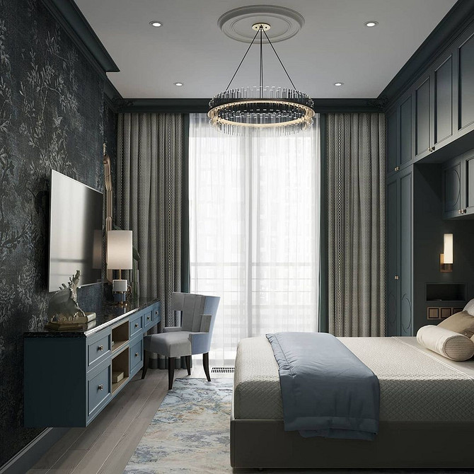 Підвісна тумба під телевізор, яка створює відчуття легкості та простору в кімнаті.