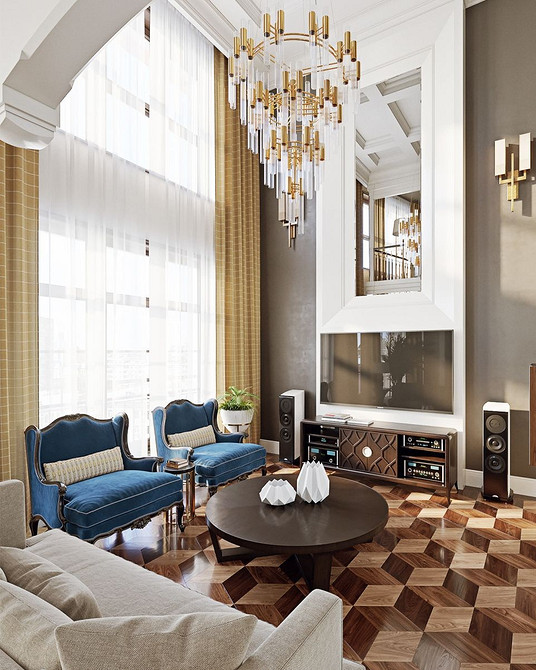 Дерев'яна тумба під телевізор у стилі мінімалізм з лаконічним дизайном.