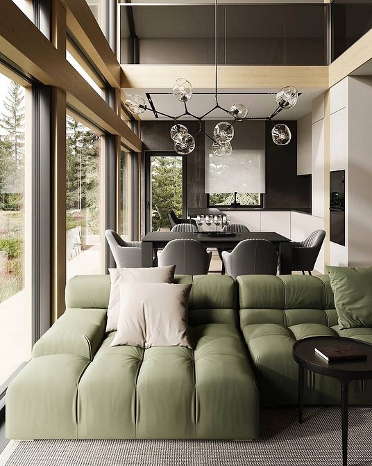 Поєднання кольорів з зеленим диваном: ідеї для стильного інтер'єру вітальні