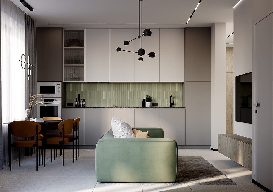 Стильний зелений диван: ідеї для оформлення вітальні в різних стилях