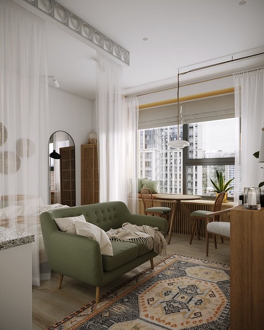 Дизайн вітальні з зеленим диваном: поради щодо вибору стилю та декору