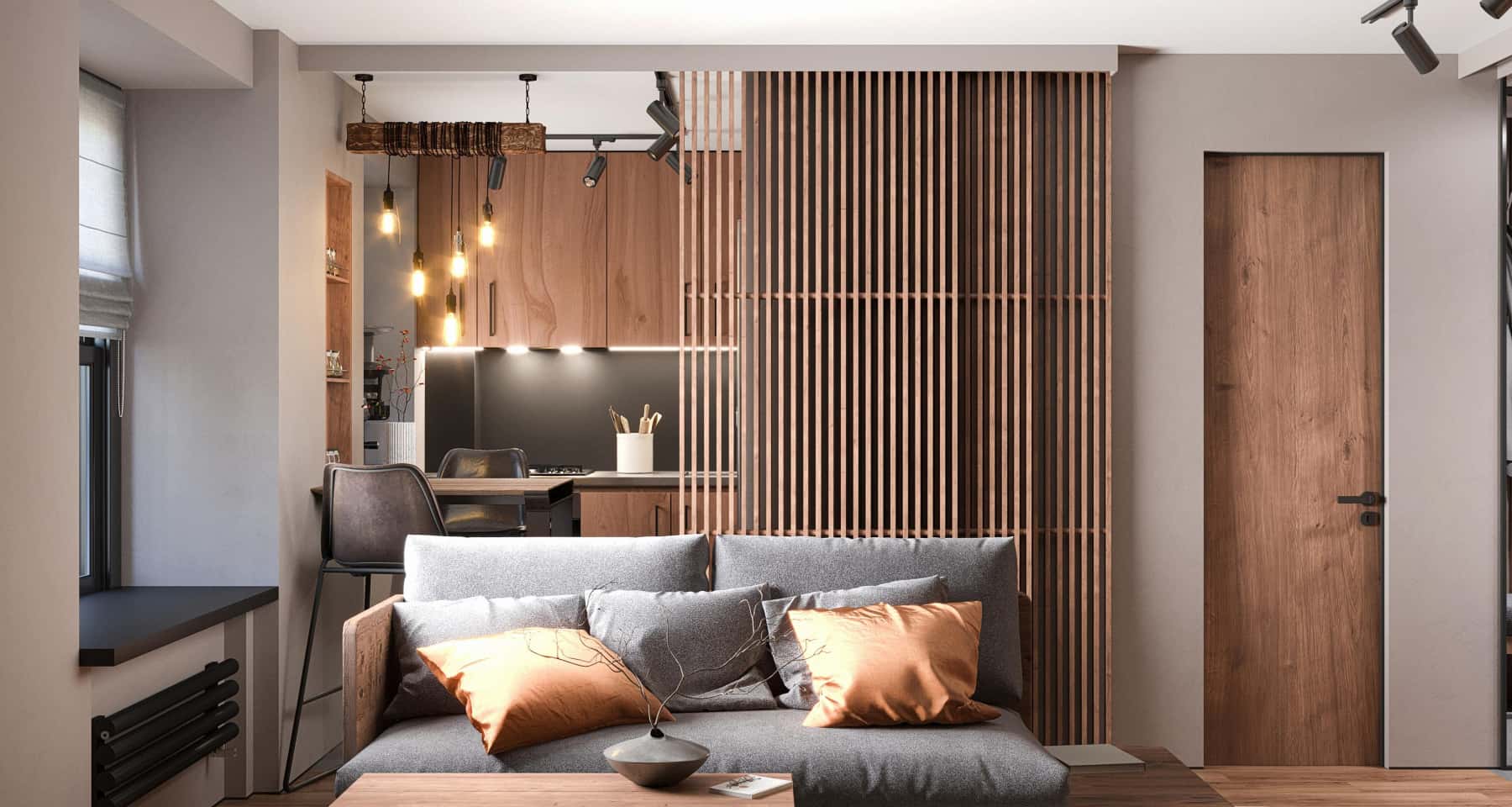 Дизайн маленької квартири 2026: Світлі кольори та мінімум меблів для візуального збільшення простору.