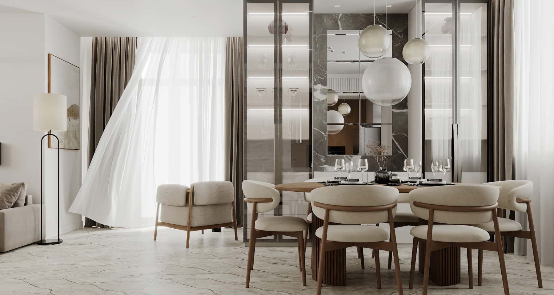 Інтер'єр з бонсаєм на підвіконні та акцентом на природне освітлення в кімнаті