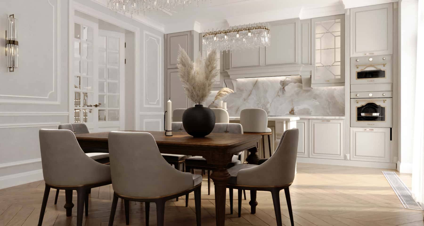 Світла кухня з островом та великою робочою поверхнею, тренд 2026