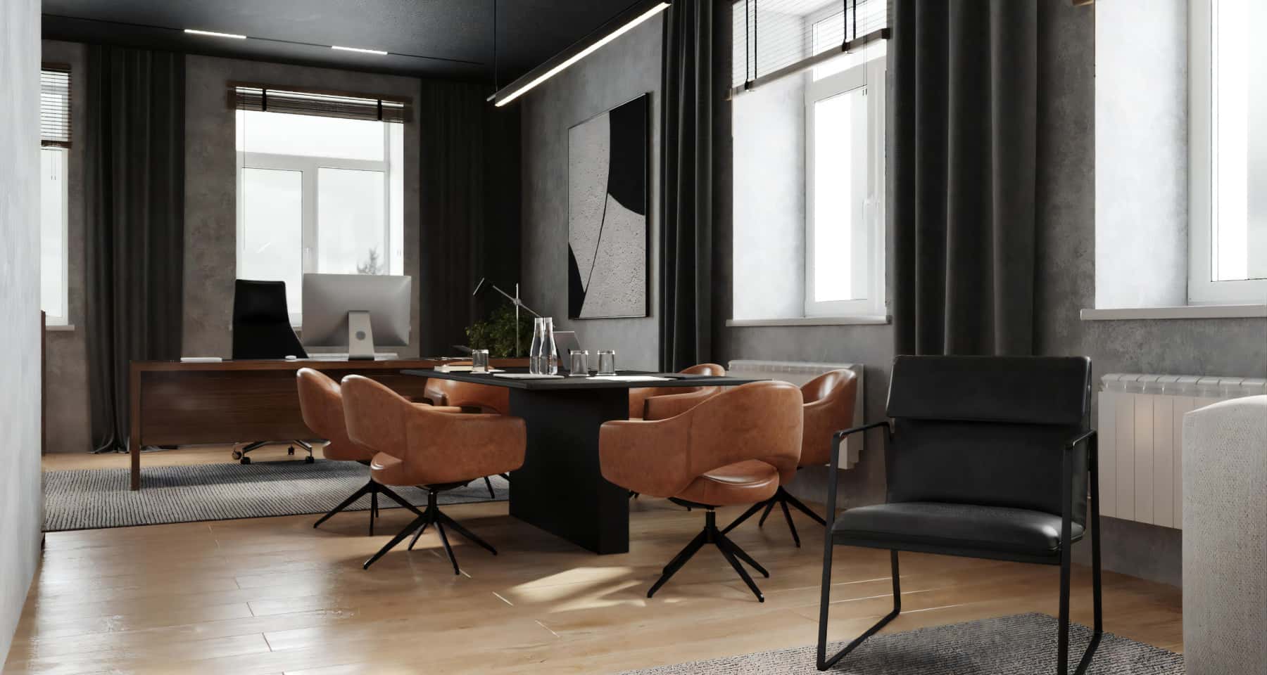 Дизайн-проєкт офісу з акцентом на натуральне дерево та стиль лофт