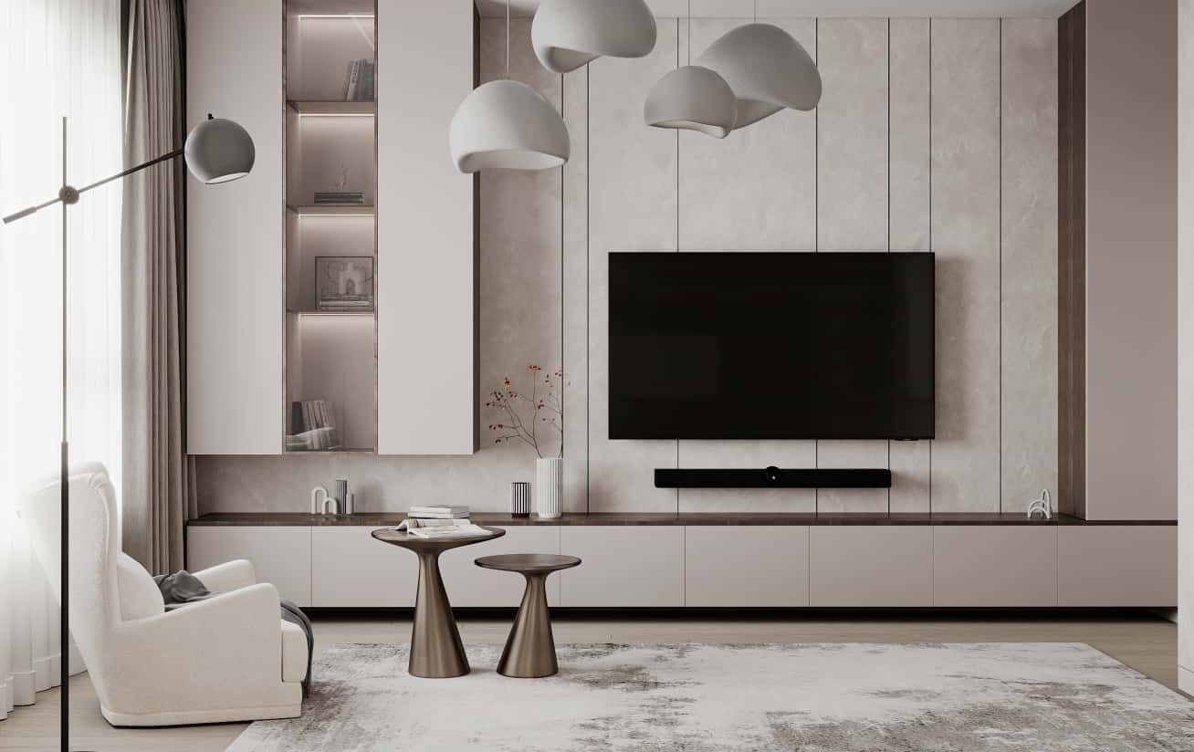 Бежево-коричнева трикімнатна квартира з акцентами на текстурах і природному освітленні