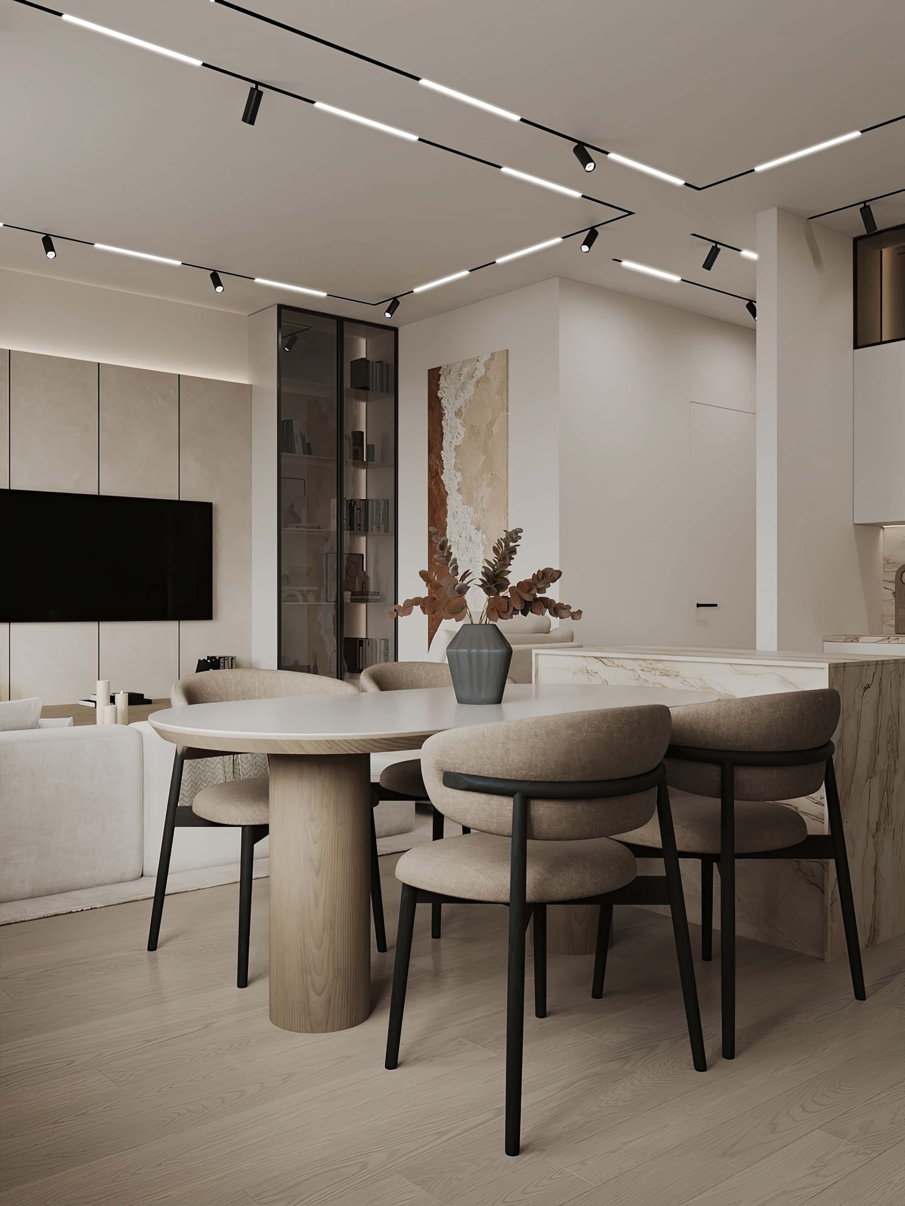 Дизайн 3-кімнатної квартири 2026 з використанням сучасних меблів і освітлення