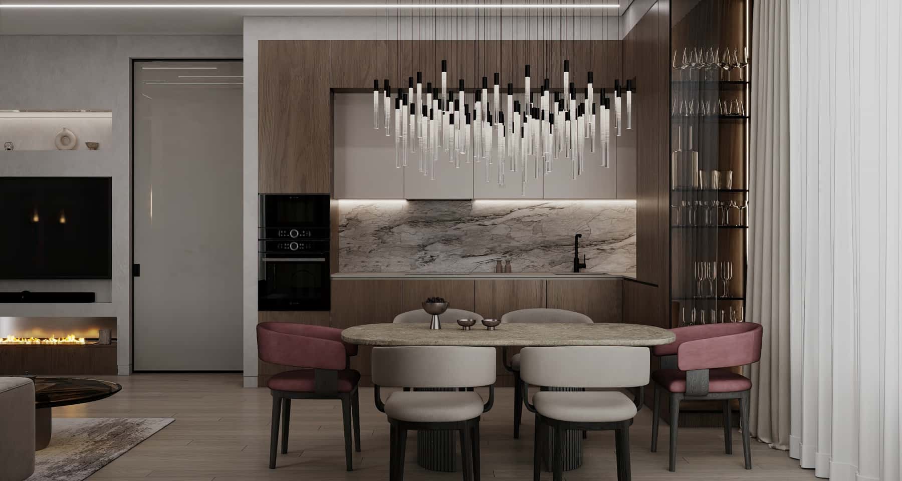 Затишна спальня в бежево-коричневих тонах з акцентами на м'яких текстурах