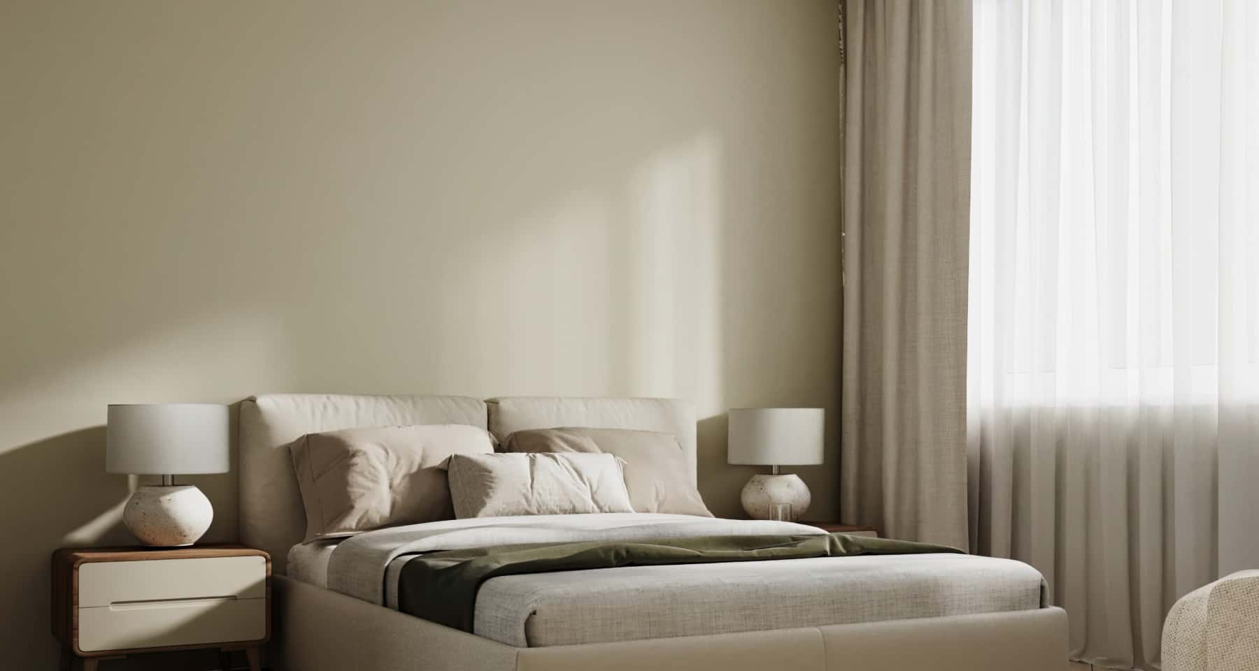 Ергономічна кухня в трикімнатній квартирі 2026 з сучасними меблями та технікою.