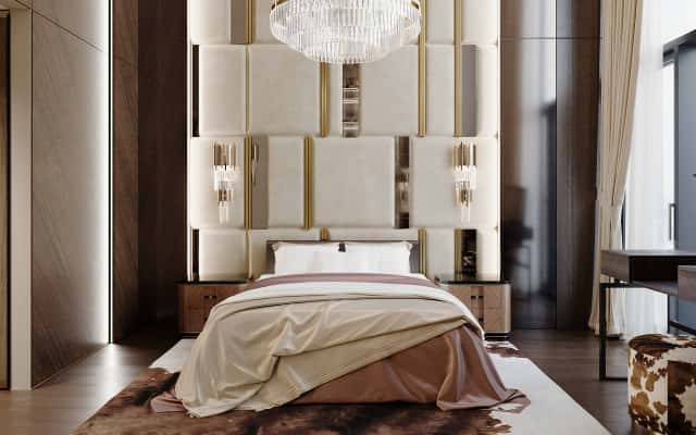 Розкішний дизайн інтер'єру квартири у неокласичному стилі з каміном, 2026